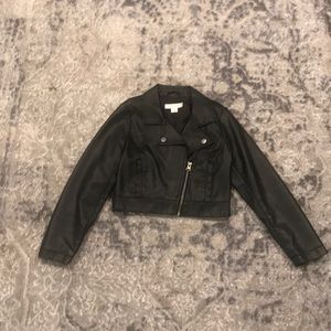 Girls Faux leather motorcycle jacket